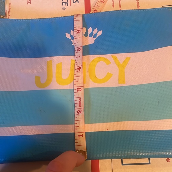 Vintage juicy contour Y2K wristlet/handbag with pink/orange tassel zipper pouch - Picture 15 of 17